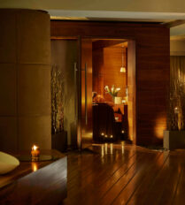 Warm, inviting interior of Park Place Apartments, Killarney, with soft candlelight.