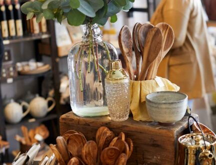 Rustic gifts and homeware display in a cosy Killarney shop.